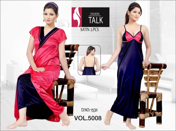 Ft Satin 5008 Top With Jacket Night Wear Latest Night Suits Collection